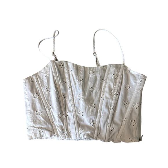 Jason Wu Tops - Jason Wu Eyelet White Corset Top Cropped Boning Women's Size Large